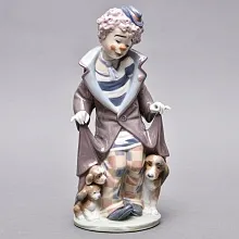Коллекционная Фарфоровая статуэтка «Сюрприз - Клоун с собаками», Lladro Испания.