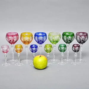 Набор Бокалы + Рюмки серия «PARIS» Хрусталь, JOSKA BODENMAIS Германия, 60 -е годы ХХ века.