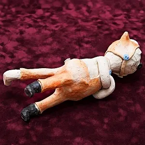 Авторская Коллекционная Керамическая Статуэтка «Кот Мечтатель», Шамотная Глина, Россия.