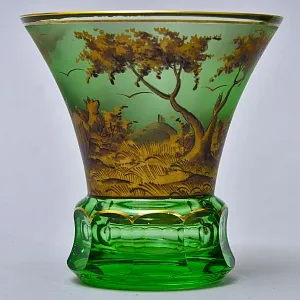 Парфюмерный набор из 3-х предметов «Влюбленная пара. Свидание», Хрусталь Johann Oertel & Co. Богемия.