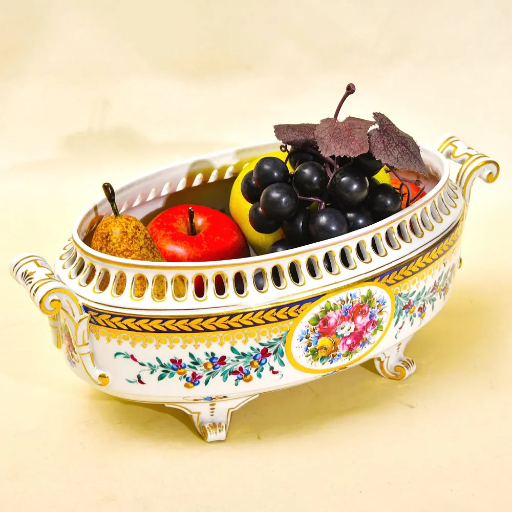 Фарфоровая Ваза - Сухарница -  Конфетница в стиле Ампир, SP Dresden, Германия 50 гг.