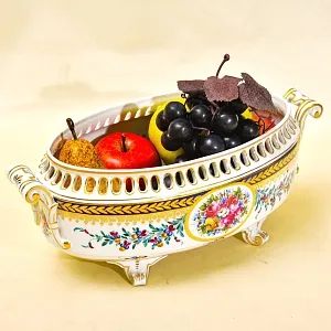 Фарфоровая Ваза - Сухарница -  Конфетница в стиле Ампир, SP Dresden, Германия 50 гг.