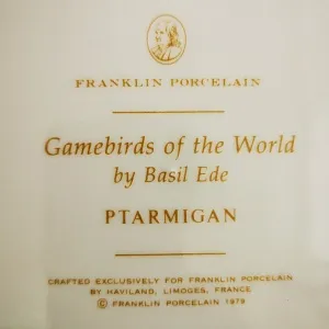 Коллекционная Тарелка «Белая Куропатка» Фарфор Лимож Limoges Франция 1979 год.