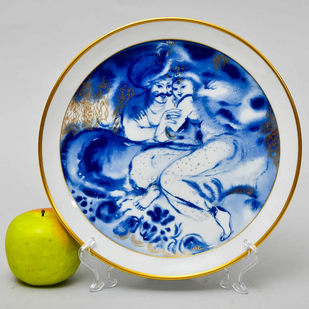 Коллекционная Фарфоровая Тарелка - Блюдо «Сказки Шахерезады. Свидание», MEISSEN Германия - 1984 год.