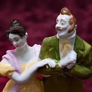 Авторская Фарфоровая статуэтка «Гоголевские персонажи. Маниловы», ЛФЗ СССР, 50-60 гг. 