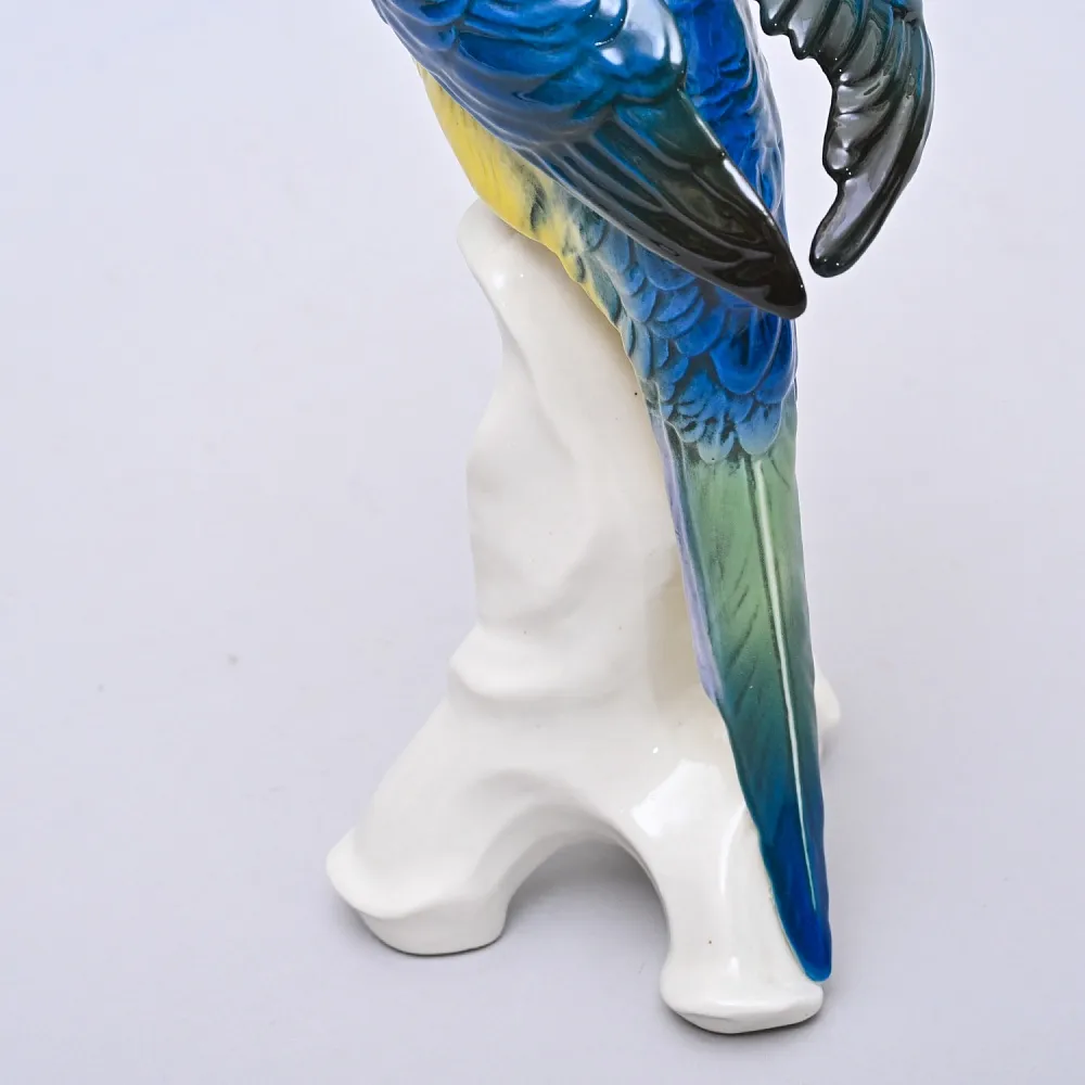 Птица - Фарфоровая статуэтка «Синий Попугай», Karl Ens Германия, 50-е гг.