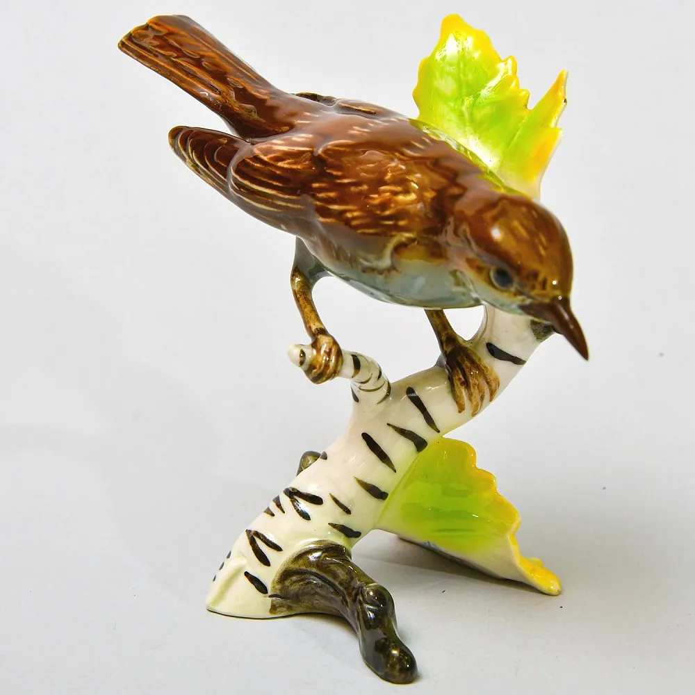 Коллекционная Фарфоровая статуэтка «Птица на березовой ветке», Goebel Германия 1972 - 1979 годы.