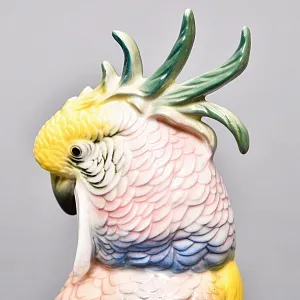 Птица - Фарфоровая статуэтка «Попугай Желто - Розовый Какаду» Н -19 см., Karl Ens Германия.