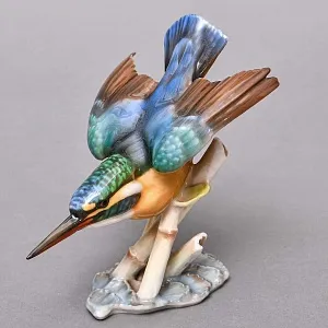 Фарфоровая Статуэтка «Птица - Зимородок», Hutschenreuther Германия, 1955 - 1968 годы.