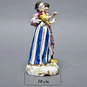 Коллекционная Фарфоровая статуэтка «Пара на Карнавале», Edme Samson Франция, 1940 - 1969 годы. 