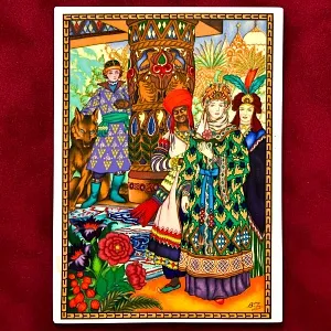 Картина - Панно - Фарфоровая Плакетка «Царевна Елена - Свадьба», Villeroy&Boch. Германия - 1982 год.