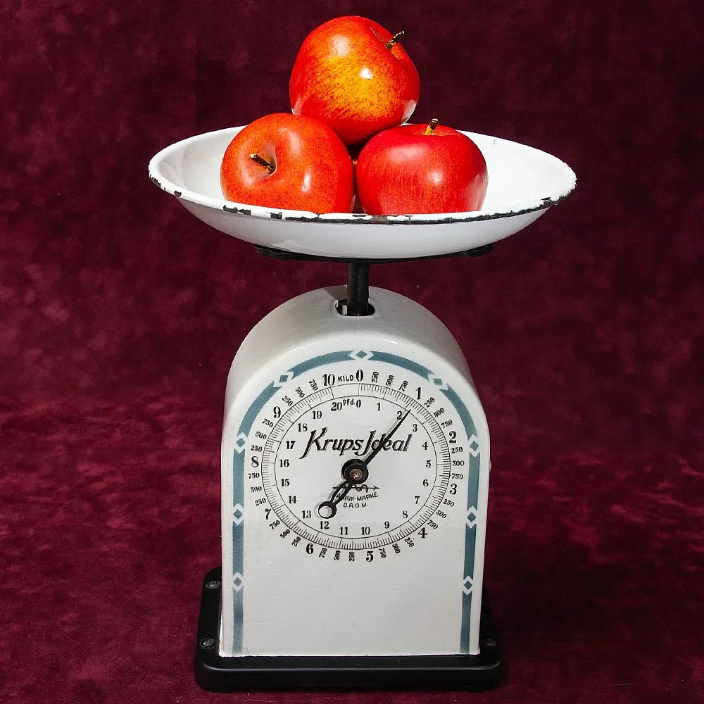 Антикварные Кухонные Весы в Фарфоровом корпусе KRUPS IDEAL, Германия - 1915 год.