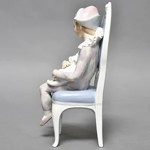 Коллекционная Фарфоровая статуэтка «Маленький Арлекин с кошкой», Lladro (Лядро) Испания.