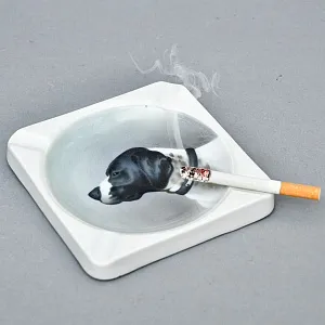 Антикварная Фарфоровая Пепельница «Охотничья собака», Kaestner Saxonia, Германия -20 гг. 