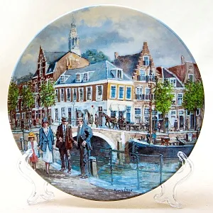 Коллекционная Тарелка «Хаарлем, город на Спарне» Фарфор, Royal MOSA, Голландия -1990 год.