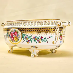 Фарфоровая Ваза - Сухарница -  Конфетница в стиле Ампир, SP Dresden, Германия 50 гг.