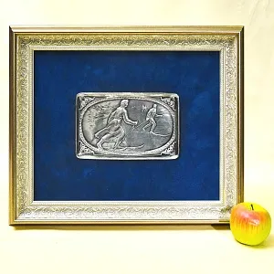 Настенное Панно - Картина - Барельеф «Серебряные Лыжи» Германия -1926 год.