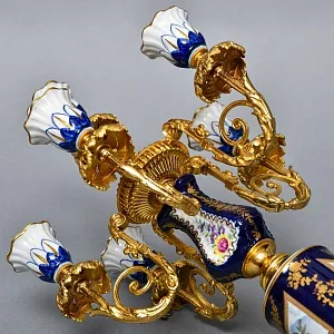 Редкость! Большой Фарфоровый Канделябр - Подсвечник на 6-ть свечей, Giulia Mangani Италия, середина ХХ века. 