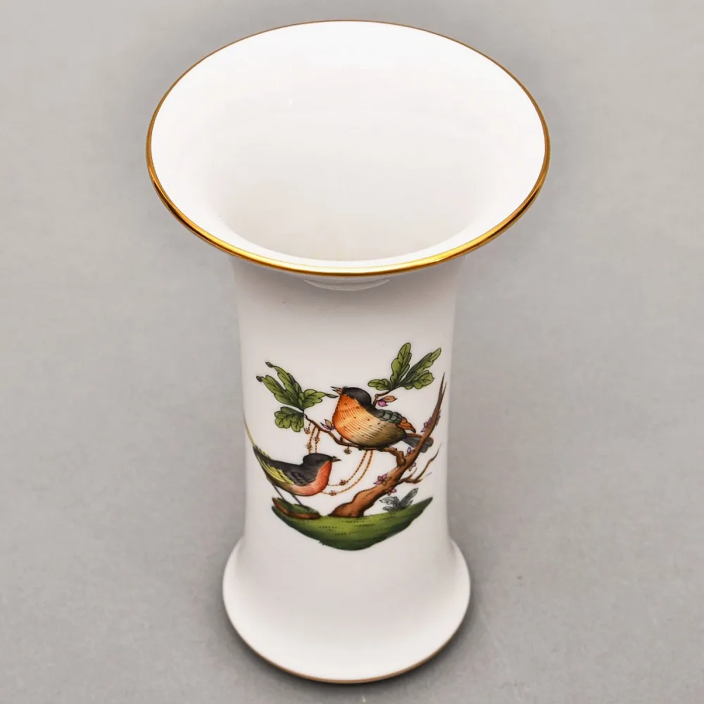 Небольшая Коллекционная Ваза для цветов «ROTHSHILD BIRDS», Фарфор Herend Венгрия.