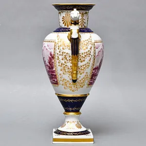 Коллекционные Парные Фарфоровые Вазы в стиле Ампир, Giulia Mangani Италия, середина ХХ века. 