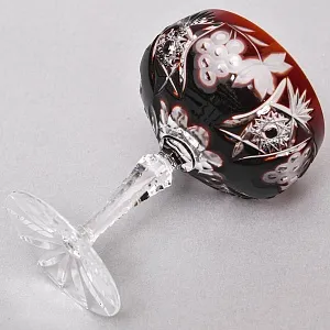 Набор 6-ть фужеров для шампанского или «Креманок» из Цветного Хрусталя серия «Виноград»