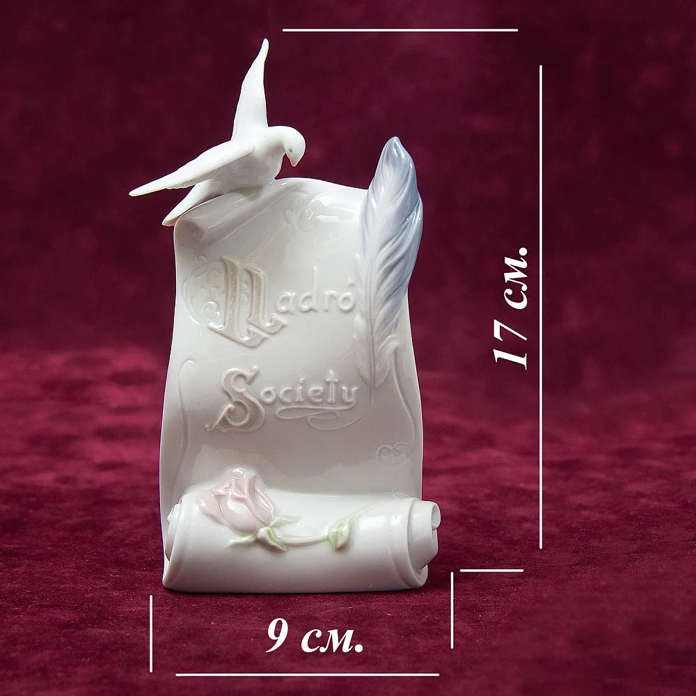 Фарфоровая Настольная плакетка LLADRO Society, Испания, 1985 - 2001 годы. 
