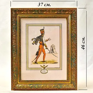 Антикварная Иллюстрация - Гравюра «Армия Наполеона - Адъютант с донесением», Франция.