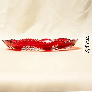 Сервировочное Блюдо - Фруктовница Красного Хрусталя GUTEZEICHEN Германия D-29 см., конец 60-х гг.