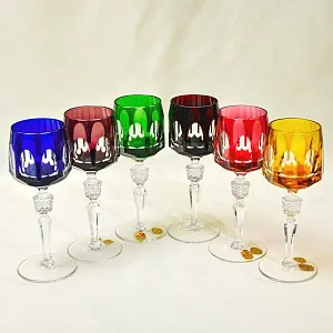 Бокалы для вина из Цветного Хрусталя серия «ANTIKA», NACHTMANN Германия, 70 -е годы.