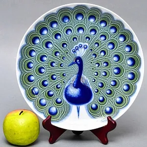 Коллекционное Фарфоровое блюдо - тарелка «ПАВЛИН», Furstenberg Германия, вторая половина ХХ века.