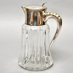 Хрустальный Графин - Кувшин на 3 литра с Колбой для льда, Silverplated Германия. 