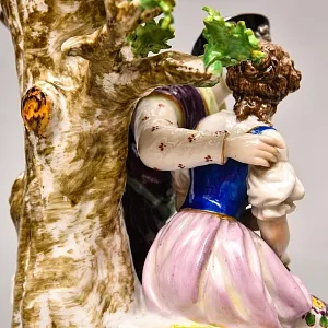 Большие Парные Фарфоровые статуэтки «Влюбленные», Ludwigsburg Германия, середина ХХ века. 