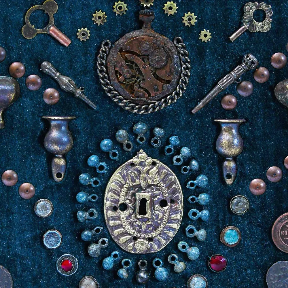 Настенное Коллекционное Панно - Картина «Старинная Мелочёвка». Россия конец XIX  начало ХХ века.