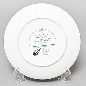 Коллекционная Тарелка «Лесной дрозд - Время кормления» Фарфор, Franklin Porcelain США -1983 год.