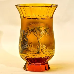 Авторская Коллекционная Ваза - Кубок «Свидание», Хрусталь OERTEL & Co, Богемия.