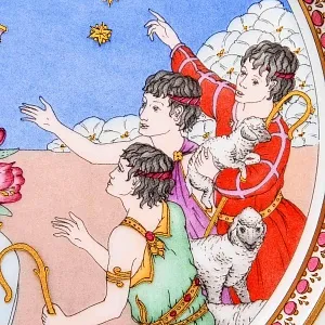 Коллекционная Фарфоровая тарелка из серии РОЖДЕСТВО - «Приход пастухов», Hutschenreuther Германия - 1987 год.