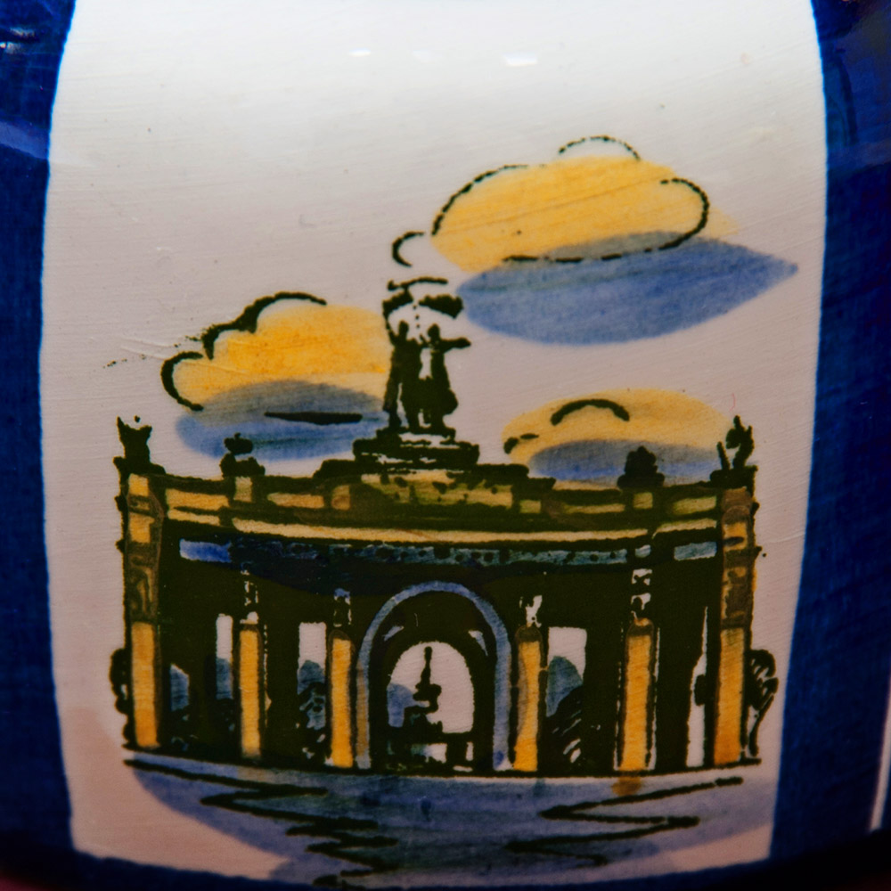 Фаянсовая Агитационная Банка с крышкой - Емкость «30 лет ВДНХ» ЗиК Конаково -1969 год.