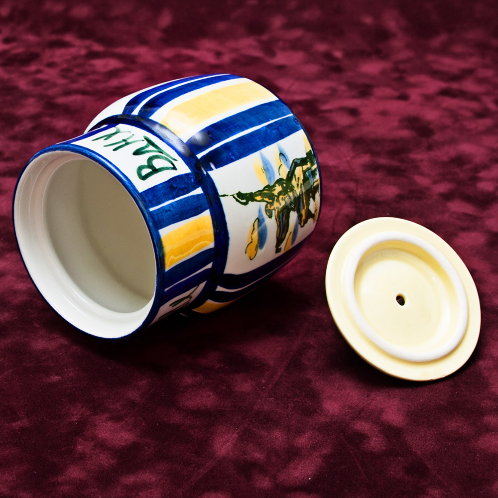 Фаянсовая Агитационная Банка с крышкой - Емкость «30 лет ВДНХ» ЗиК Конаково -1969 год.