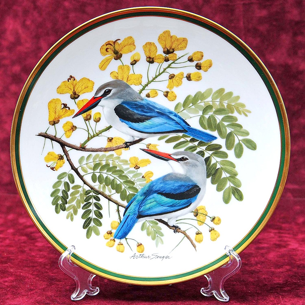 Коллекционная Тарелка - Блюдо «Лесной зимородок» Фарфор, Franklin Porcelain США - 80-е гг.
