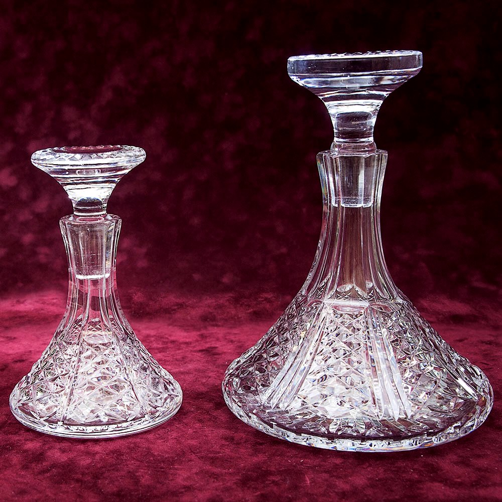 Хрустальный Набор для Бара - Два Графина - Декантера, Англия 50 -е годы ХХ века.
