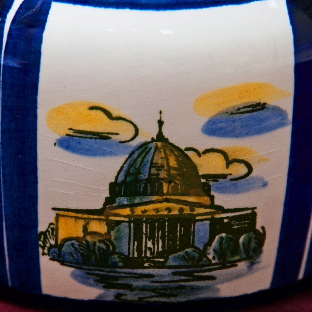 Фаянсовая Агитационная Банка с крышкой - Емкость «30 лет ВДНХ» ЗиК Конаково -1969 год.