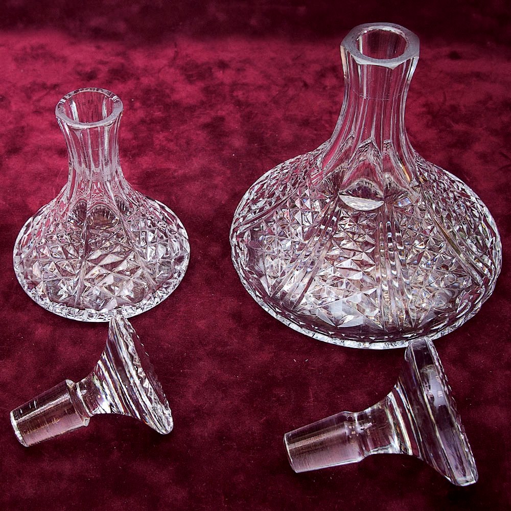 Хрустальный Набор для Бара - Два Графина - Декантера, Англия 50 -е годы ХХ века.