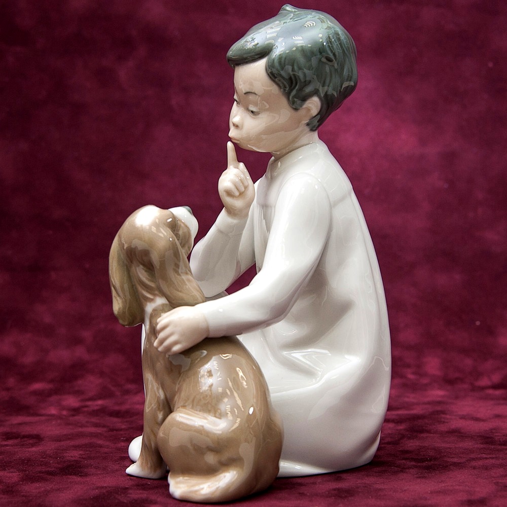 Редкая! Фарфоровая статуэтка «Мальчик с собакой» Lladro, Испания - 1970 год.