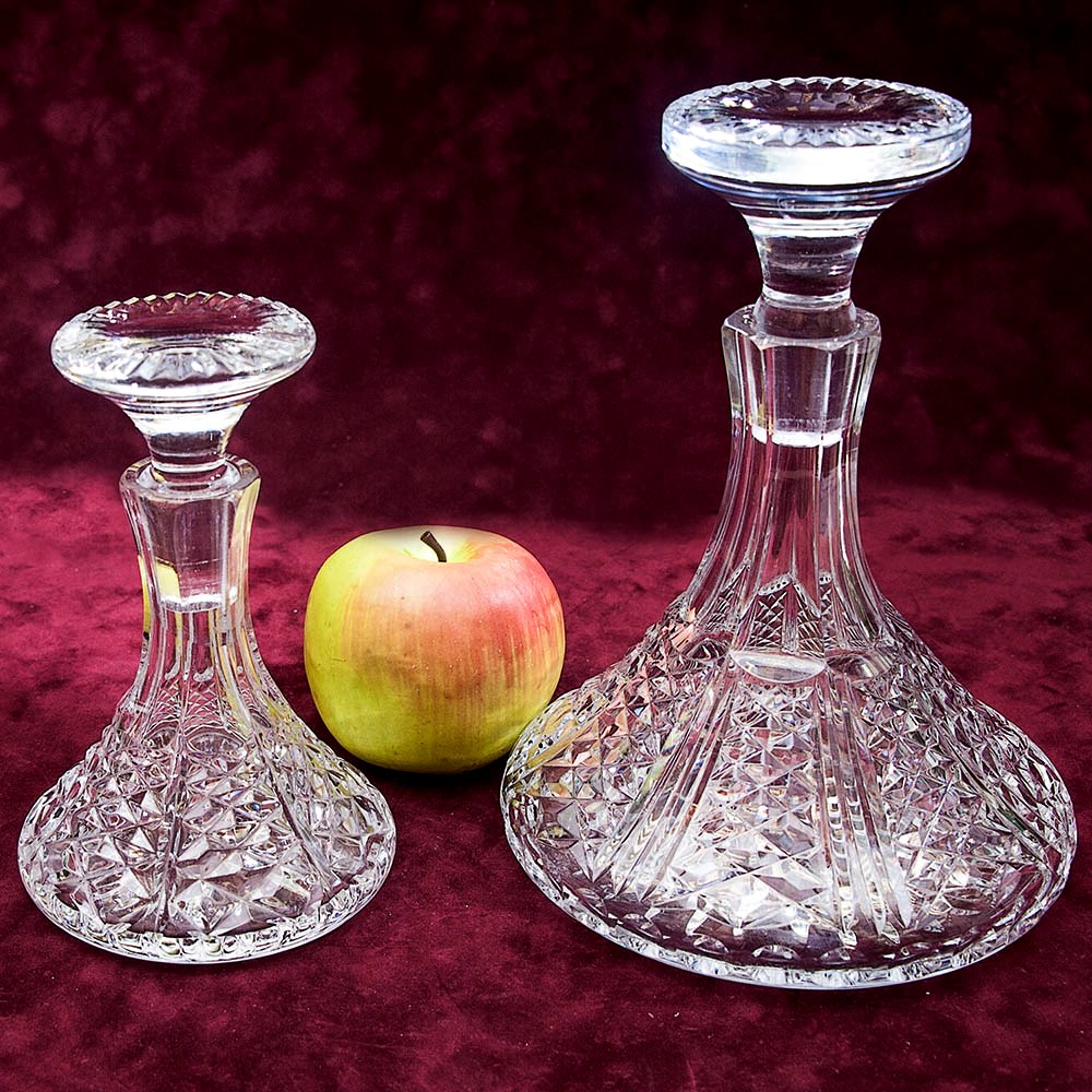 Хрустальный Набор для Бара - Два Графина - Декантера, Англия 50 -е годы ХХ века.