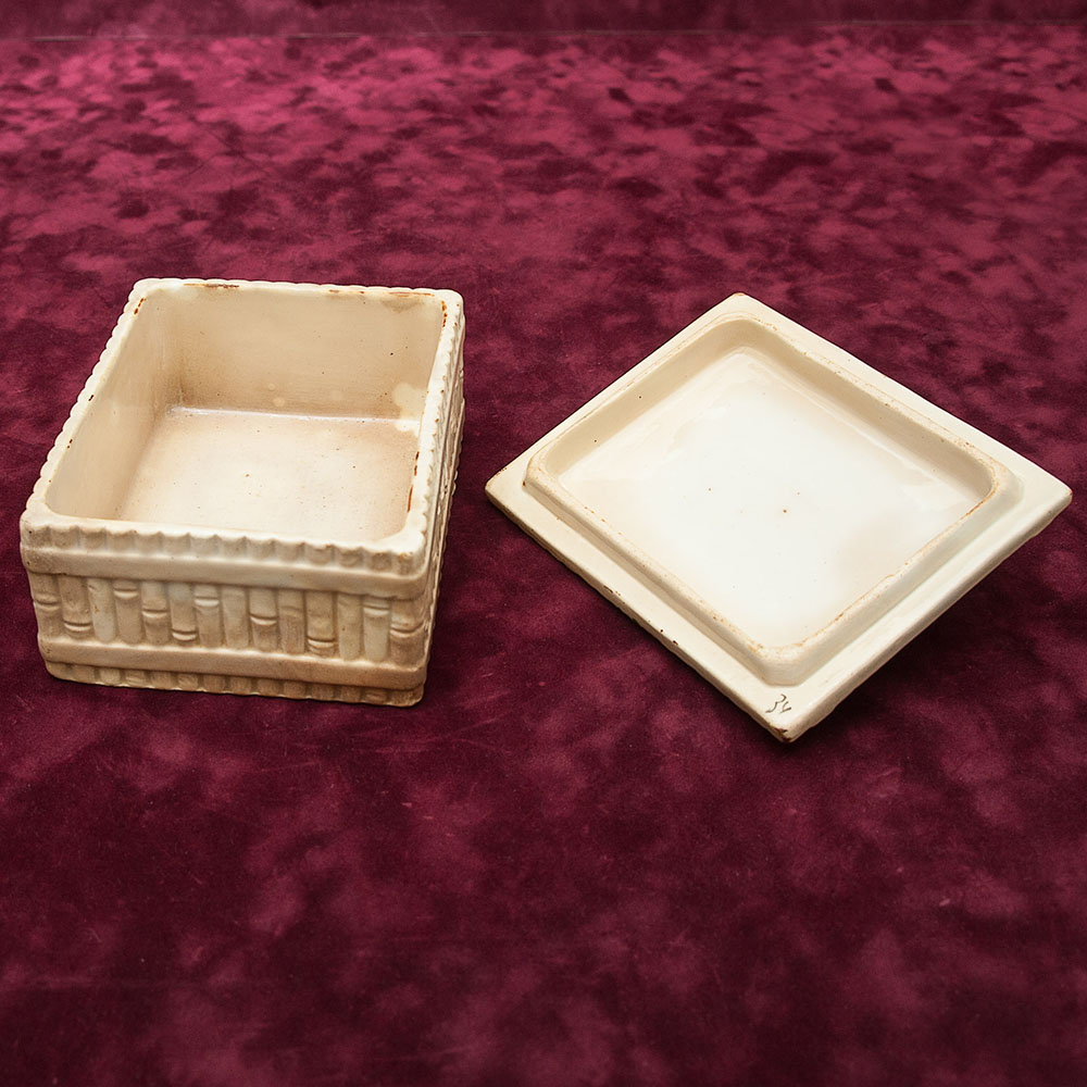 Антикварная Фаянсовая Шкатулка - Маслёнка - Паштетница «РЫБА - ПЕСКАРЬ», Россия - Кузнецов до 1917г.