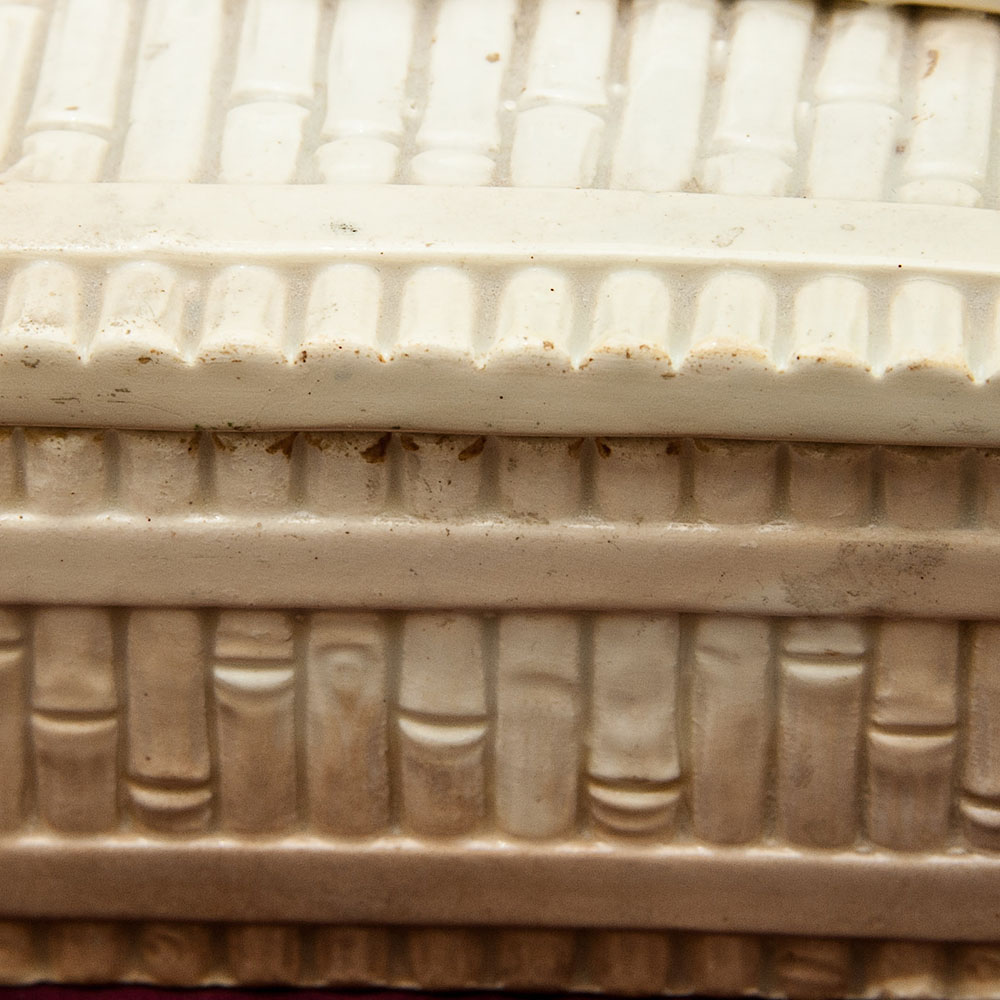 Антикварная Фаянсовая Шкатулка - Маслёнка - Паштетница «РЫБА - ПЕСКАРЬ», Россия - Кузнецов до 1917г.