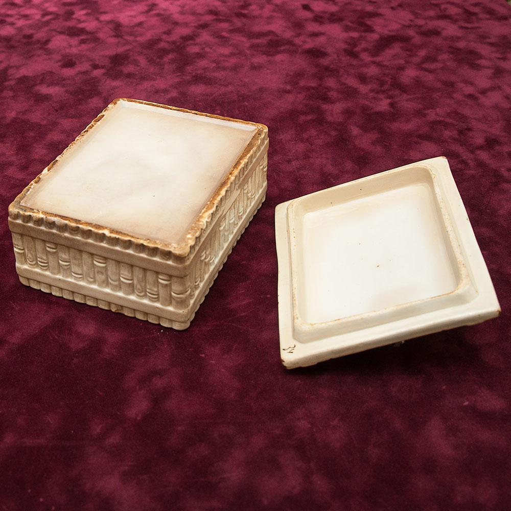 Антикварная Фаянсовая Шкатулка - Маслёнка - Паштетница «РЫБА - ПЕСКАРЬ», Россия - Кузнецов до 1917г.