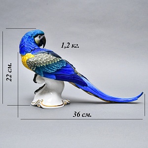 Коллекционная Фарфоровая статуэтка «Попугай Сине-Желтый АРА», ROSENTHAL Германия - 1936 год. 