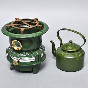 Старинная Керосиновая Горелка - Плитка - Керогаз с Чайником, GEORG HALLER Германия -40 гг.