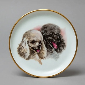 Небольшая Фарфоровая тарелочка «Породы собак. Пудель», Furstenberg Германия.